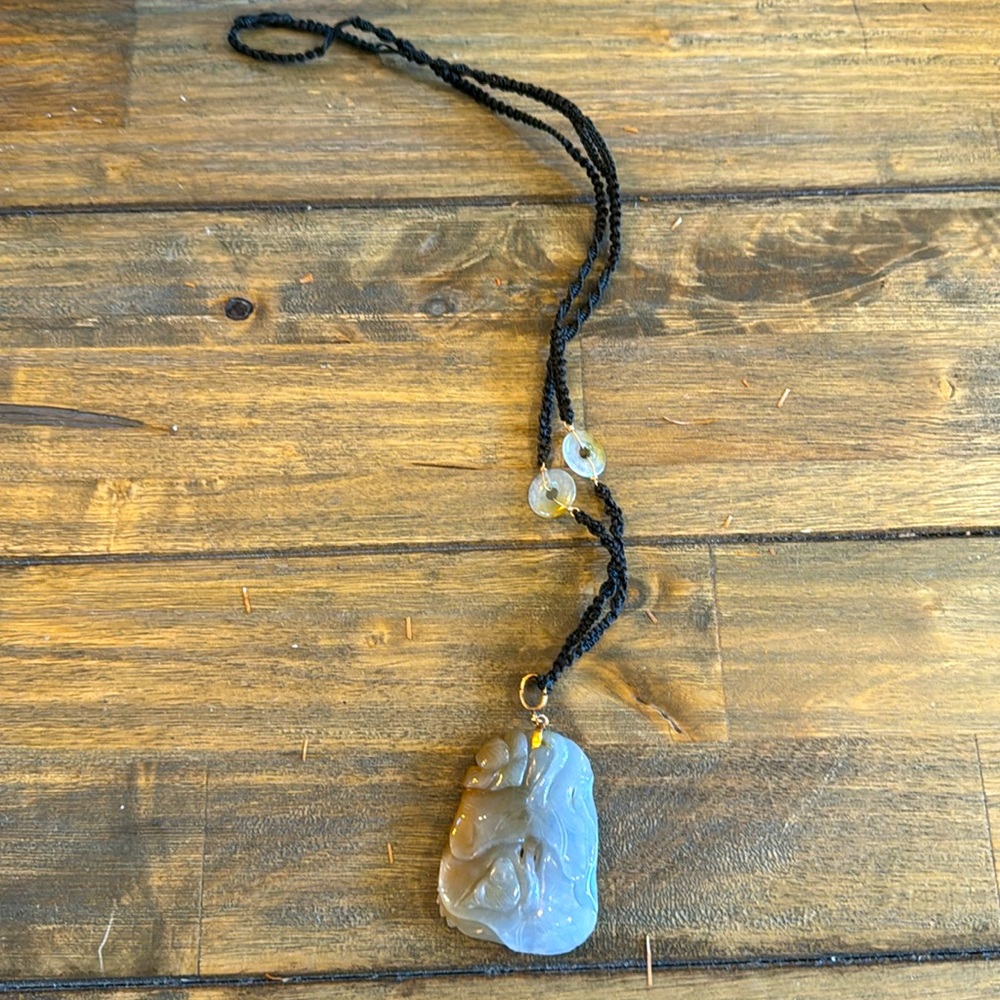Vintage Carved Jade Pendant
